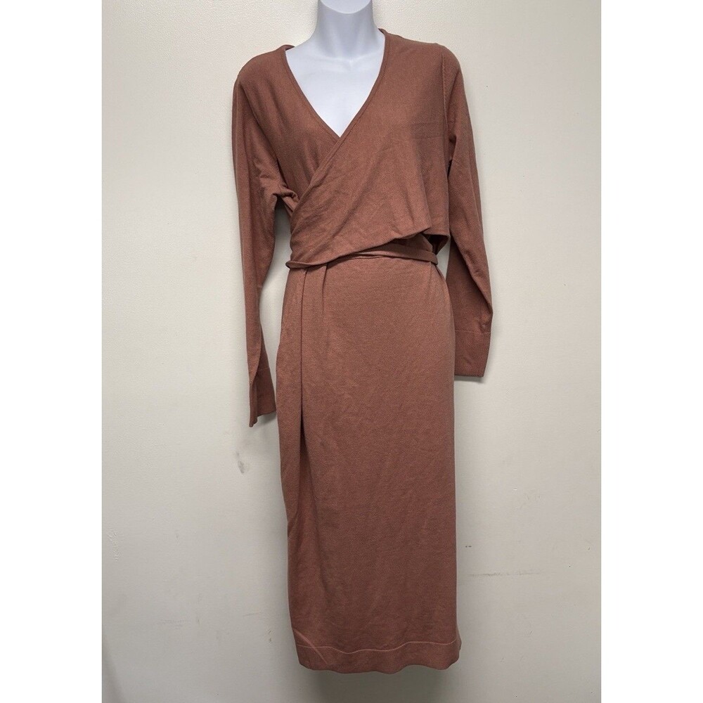2XL Long Sleeve Wrap Midi Maternity Sweater Dress - Isabel Maternity by Ingrid